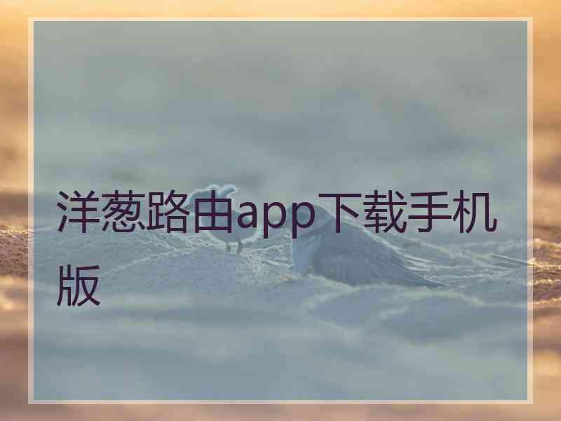 洋葱路由app下载手机版