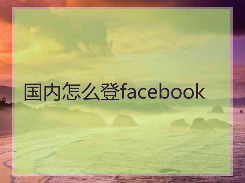 国内怎么登facebook