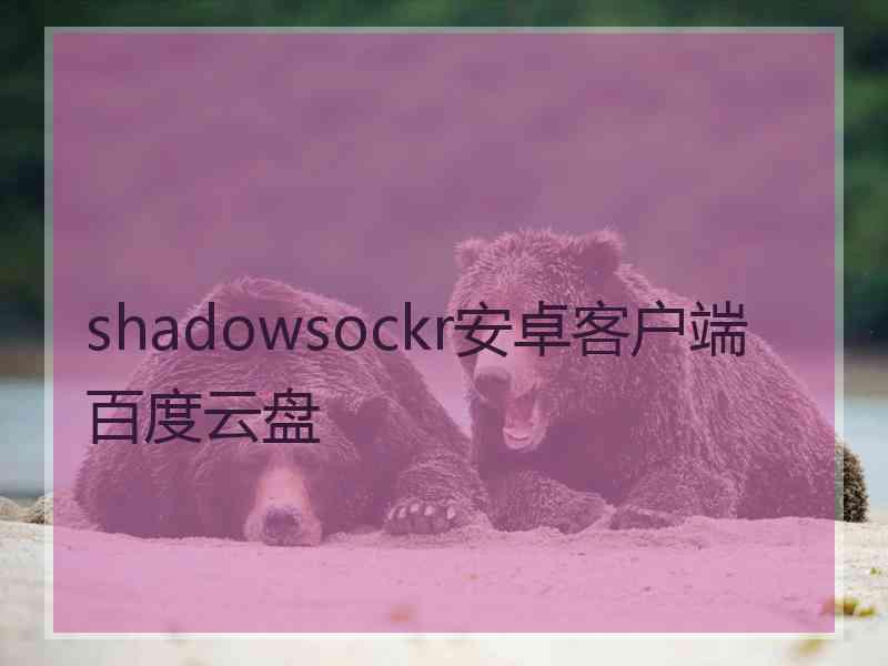 shadowsockr安卓客户端百度云盘