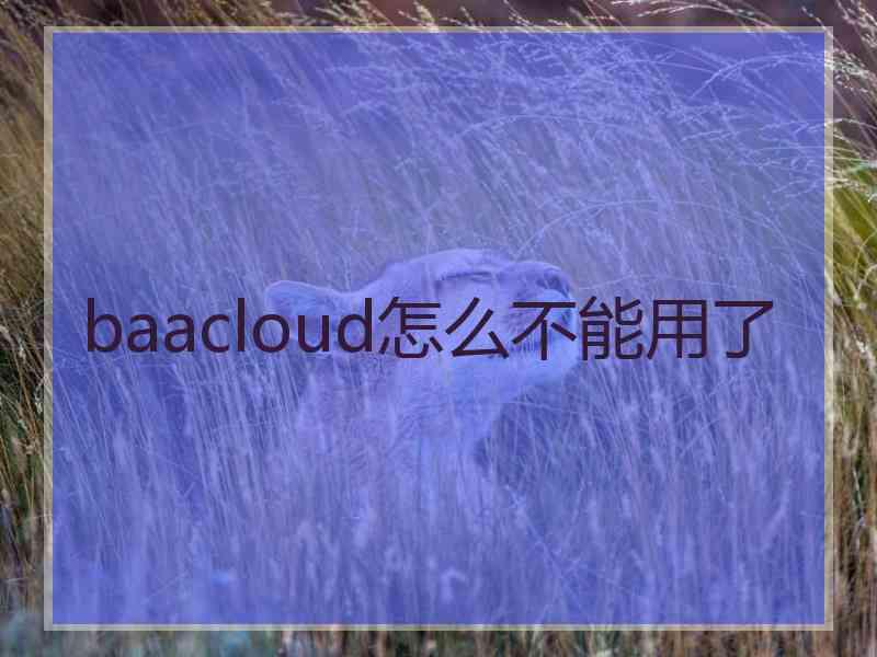 baacloud怎么不能用了