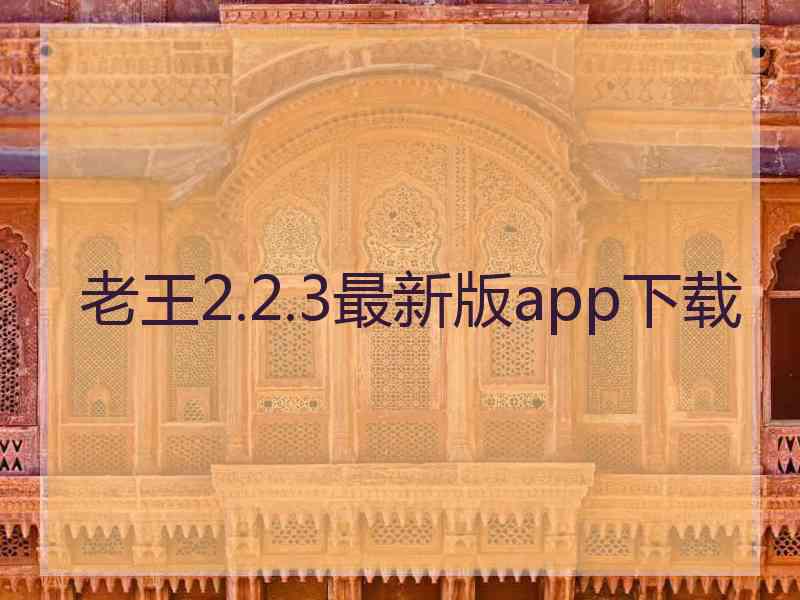 老王2.2.3最新版app下载