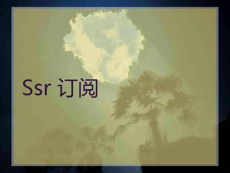 Ssr 订阅