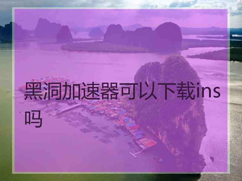 黑洞加速器可以下载ins吗