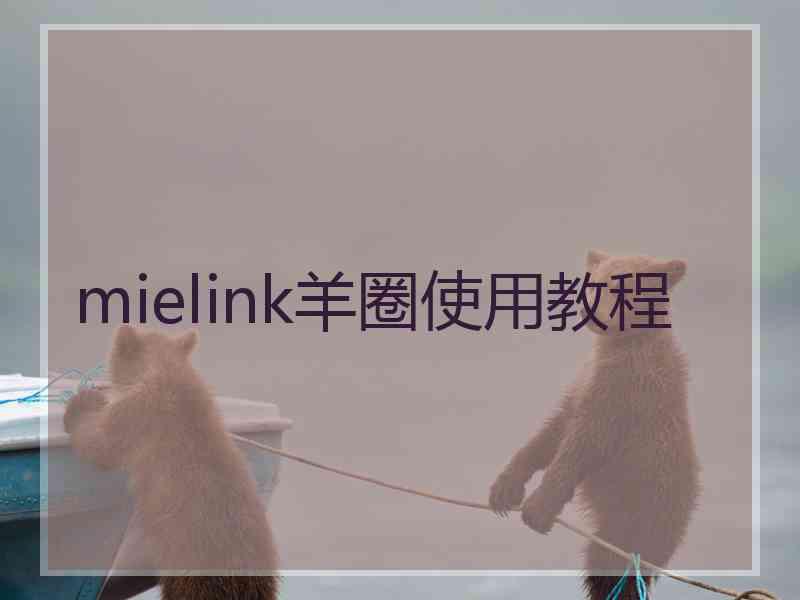 mielink羊圈使用教程