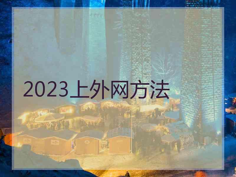 2023上外网方法