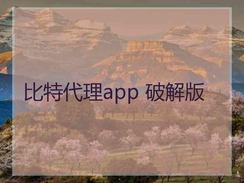 比特代理app 破解版