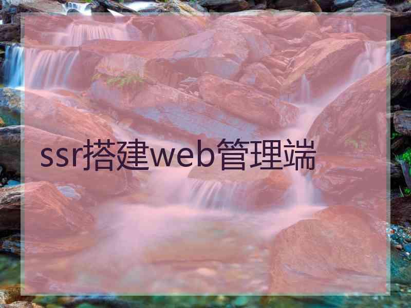 ssr搭建web管理端