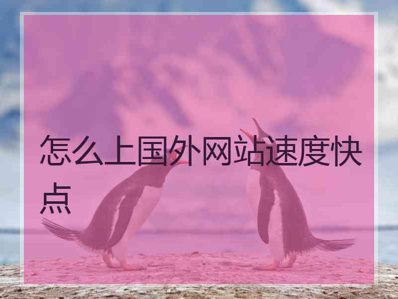 怎么上国外网站速度快点