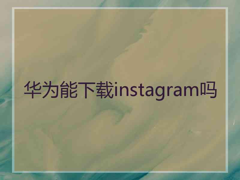 华为能下载instagram吗