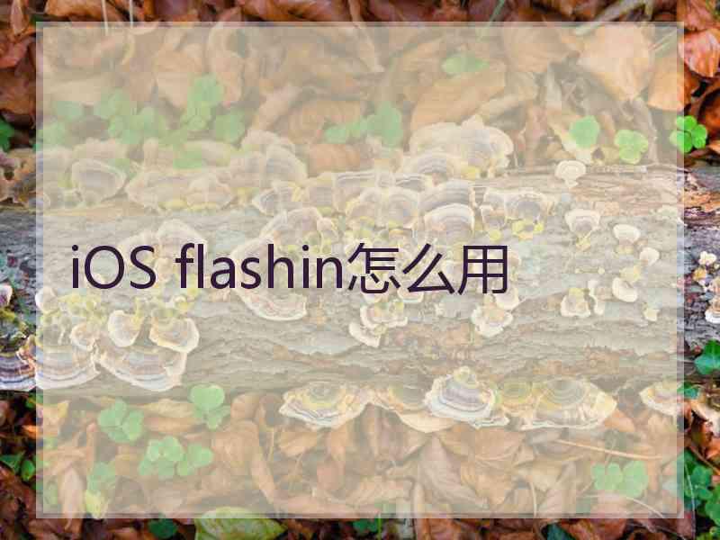 iOS flashin怎么用