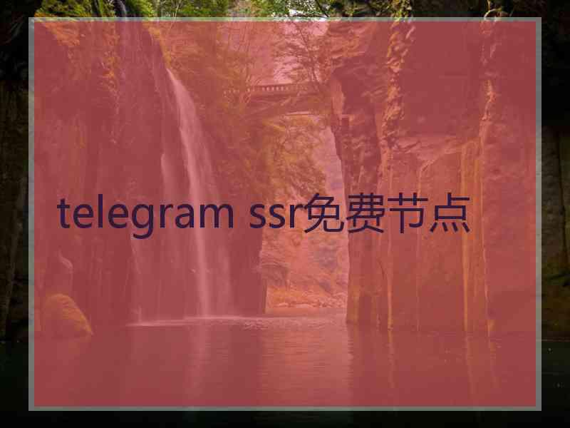 telegram ssr免费节点