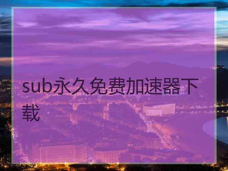 sub永久免费加速器下载