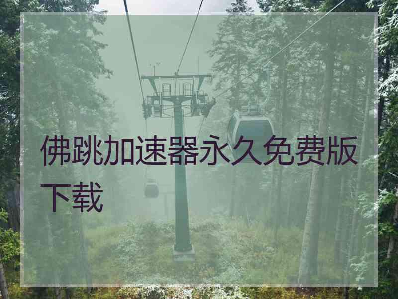 佛跳加速器永久免费版下载