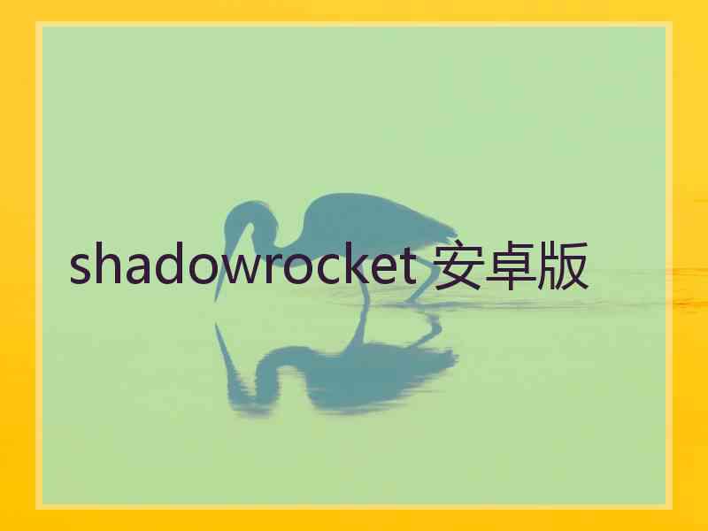 shadowrocket 安卓版