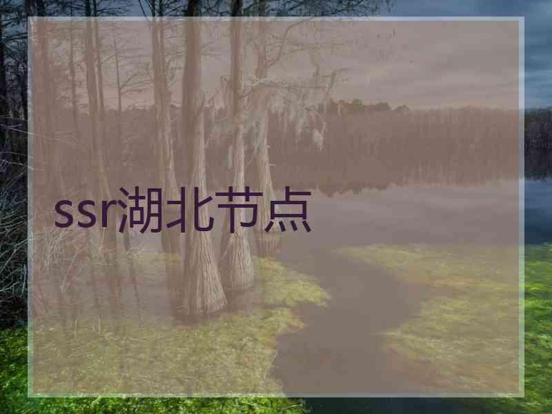 ssr湖北节点