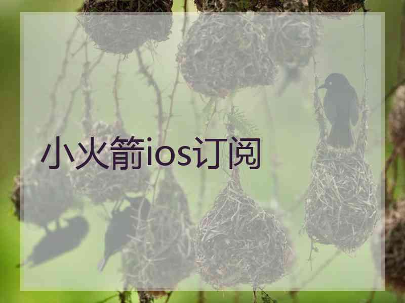 小火箭ios订阅