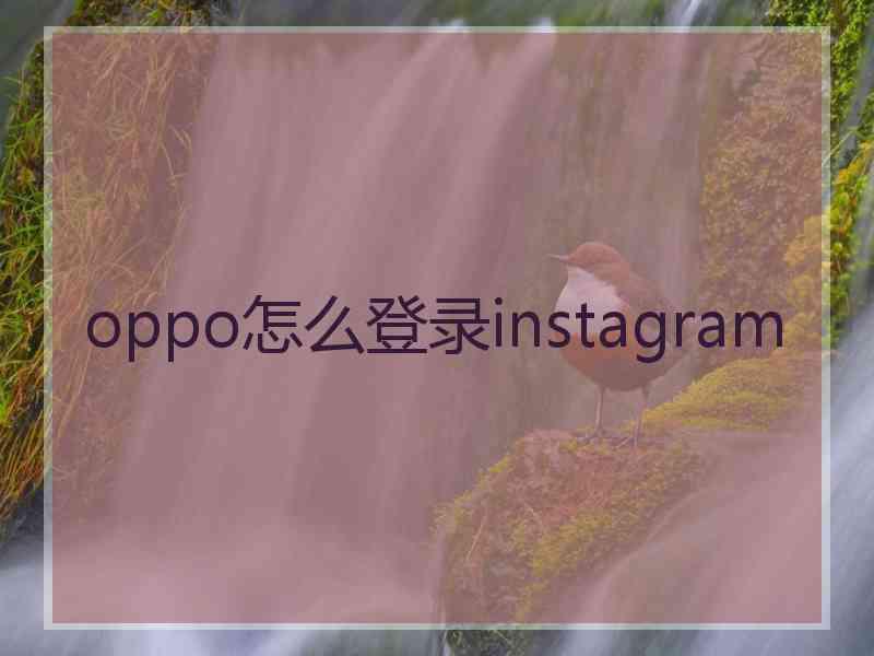 oppo怎么登录instagram