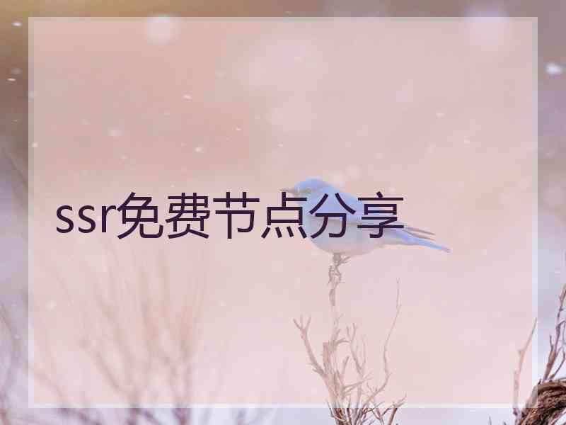 ssr免费节点分享